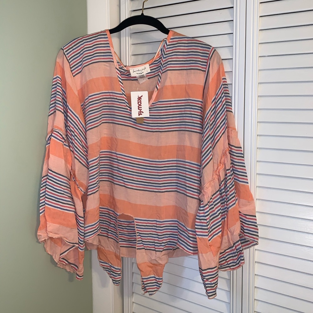 Boho Cropped with tie bottom Shirt